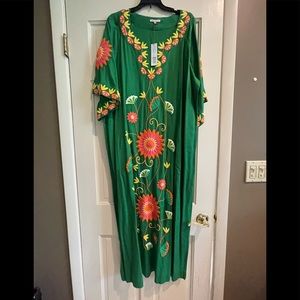 Frances Valentine Floral Embroidered Caftan, Size 14